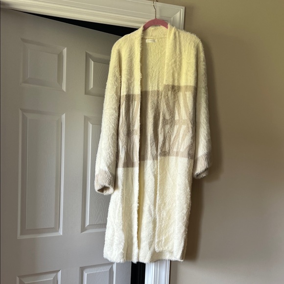Anthropologie Sweaters - Anthropologie Cream Fuzzy Open-Front Cardigan